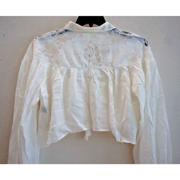 Maeve x Anthropologie 046256 Women's One Size White Cropped Lace Shrug - Picture 8 of 14